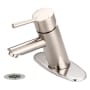 Olympia Faucets i2 1.2 GPM Single Hole Bathroom Faucet with Grid Strainer and Deck Cover Plate Brushed Nickel