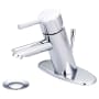 Olympia Faucets i2 1.5 GPM Single Hole Bathroom Faucet with Brass Pop-Up Drain Assembly and Deck Cover Plate Polished Chrome