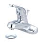 Olympia Faucets Elite 1.2 GPM Centerset Bathroom Faucet with Metal Loop Handle and Brass Pop-Up Drain Assembly Polished Chrome