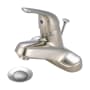 Olympia Faucets Elite 1.2 GPM Centerset Bathroom Faucet with Metal Loop Handle and Brass Pop-Up Drain Assembly Brushed Nickel