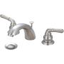Olympia Faucets Accent 1.2 GPM Widespread Bathroom Faucet with C Style Spout and Pop-Up Drain Assembly Brushed Nickel