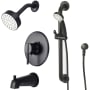 Olympia Faucets i2v Tub and Shower Trim Package with 1.75 GPM Multi Function Shower Head Matte Black