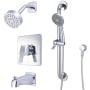 Olympia Faucets i3 Tub and Shower Trim Package with 1.75 GPM Multi Function Shower Head PVD Brushed Nickel