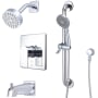 Olympia Faucets i4 Tub and Shower Trim Package with 1.75 GPM Multi Function Shower Head Polished Chrome