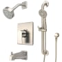 Olympia Faucets i4 Tub and Shower Trim Package with 1.75 GPM Multi Function Shower Head PVD Brushed Nickel