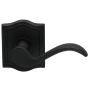Omnia Passage Door Lever Set with Wave Lever and Arched Rose from the Prodigy Collection Oil Rubbed Black