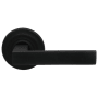 Omnia Square Privacy Door Lever Set with Traditional Style Rose from the Prodigy Collection Oil Rubbed Black