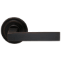 Omnia Square Privacy Door Lever Set with Traditional Style Rose from the Prodigy Collection Tuscan Bronze