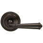Omnia Non-Turning One-Sided Door Lever with 946 Style Handle and Round Rose Unlacquered Antique Bronze