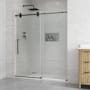 Ove Decors Reva 74" High x 60" Wide Sliding Frameless Shower Door with Clear Glass Black
