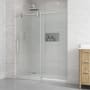 Ove Decors Reva 74" High x 60" Wide Sliding Frameless Shower Door with Clear Glass Satin Nickel