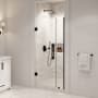 Ove Decors Panama 72" High x 35-1/16" Wide Hinged Frameless Shower Door with Clear Glass Black