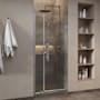 Ove Decors Panama 72" High x 35-1/16" Wide Hinged Frameless Shower Door with Clear Glass Satin Nickel