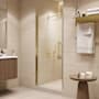Ove Decors Pasadena 72" High x 33" Wide Pivot Frameless Shower Door with Clear Glass Brushed Gold