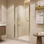 Ove Decors Pasadena 72" High x 41-3/8" Wide Pivot Frameless Shower Door with Clear Glass Brushed Gold