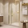 Ove Decors Pasadena 72" High x 43-3/8" Wide Pivot Frameless Shower Door with Clear Glass Brushed Gold