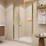 Ove Decors Pasadena 72" High x 47-3/8" Wide Pivot Frameless Shower Door with Clear Glass Brushed Gold