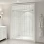 Ove Decors Selby 74" High x 60" Wide Sliding Frameless Shower Door with Clear Glass Satin Nickel