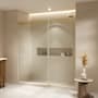 Ove Decors Selby 74" High x 72" Wide Sliding Frameless Shower Door with Clear Glass Brushed Gold