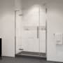 Ove Decors Tampa 72" High x 54-1/16" Wide Hinged Frameless Shower Door with Clear Glass Satin Nickel