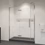 Ove Decors Tampa 72" High x 60-1/16" Wide Hinged Frameless Shower Door with Clear Glass Satin Nickel