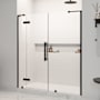 Ove Decors Tampa 72" High x 71-5/16" Wide Hinged Frameless Shower Door with Clear Glass Black