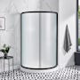 Ove Decors Breeze 73-3/8" High x 40-1/16" Wide x 40-1/16" Deep Sliding Framed Shower Enclosure With Frosted Glass Black
