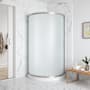 Ove Decors Breeze 73-3/8" High x 40-1/16" Wide x 40-1/16" Deep Sliding Framed Shower Enclosure With Frosted Glass Satin Nickel