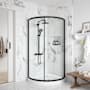 Ove Decors Breeze 73-3/8" High x 40-1/16" Wide x 40-1/16" Deep Sliding Framed Shower Enclosure with Clear Glass Black