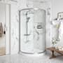 Ove Decors Breeze 73-3/8" High x 40-1/16" Wide x 40-1/16" Deep Sliding Framed Shower Enclosure with Clear Glass Satin Nickel