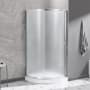 Ove Decors Breeze 77-15/16" High x 34-15/16" Wide x 34-15/16" Deep Sliding Framed Shower Enclosure with Frosted Glass Glass Satin Nickel