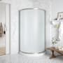 Ove Decors Breeze 73-3/8" High x 40-1/16" Wide x 40-1/16" Deep Sliding Framed Shower Enclosure With Frosted Glass Satin Nickel