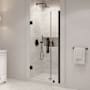 Ove Decors Panama 74-3/4" High x 36" Wide x 32" Deep Hinged Frameless Shower Enclosure with Clear Glass Black
