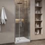 Ove Decors Panama 74-3/4" High x 36" Wide x 32" Deep Hinged Frameless Shower Enclosure with Clear Glass Satin Nickel