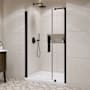 Ove Decors Pasadena 74-3/4" High x 48" Wide x 36" Deep Pivot Frameless Shower Enclosure with Clear Glass Black
