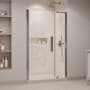 Ove Decors Pasadena 74-3/4" High x 48" Wide x 36" Deep Pivot Frameless Shower Enclosure with Clear Glass Satin Nickel