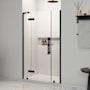 Ove Decors Tampa 74-3/4" High x 48" Wide x 32" Deep Hinged Frameless Shower Enclosure with Clear Glass Black