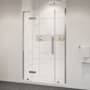 Ove Decors Tampa 74-3/4" High x 48" Wide x 32" Deep Hinged Frameless Shower Enclosure with Clear Glass Satin Nickel