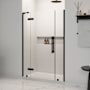 Ove Decors Tampa 74-3/4" High x 54" Wide x 32" Deep Hinged Frameless Shower Enclosure with Clear Glass Black