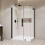 Ove Decors Pasadena 74-3/4" High x 48" Wide x 36" Deep Pivot Frameless Shower Enclosure with Clear Glass for Corner Installation Black