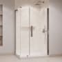 Ove Decors Pasadena 74-3/4" High x 48" Wide x 36" Deep Pivot Frameless Shower Enclosure with Clear Glass for Corner Installation Satin Nickel