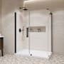 Ove Decors Pasadena 74-3/4" High x 60" Wide x 36" Deep Pivot Frameless Shower Enclosure with Clear Glass Black