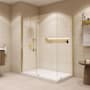 Ove Decors Pasadena 74-3/4" High x 60" Wide x 36" Deep Pivot Frameless Shower Enclosure with Clear Glass Brushed Gold