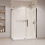 Ove Decors Pasadena 74-3/4" High x 60" Wide x 36" Deep Pivot Frameless Shower Enclosure with Clear Glass Satin Nickel
