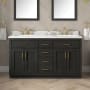 Ove Decors Bailey 60" Free Standing Double Basin Vanity Set with Cabinet and Quartz Vanity Top Matte Black Wood