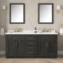 Ove Decors Bailey 72" Free Standing Double Basin Vanity Set with Cabinet and Quartz Vanity Top Matte Black Wood