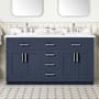 Ove Decors Bailey 60" Free Standing Double Basin Vanity Set with Cabinet and Quartz Vanity Top Midnight Blue