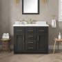 Ove Decors Bailey 42" Free Standing Single Basin Vanity Set with Cabinet and Quartz Vanity Top Matte Black Wood