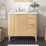 Ove Decors Gabi 36" Free Standing Single Basin Vanity Set with Cabinet and Engineered Stone Vanity Top Rustic Ash