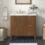 Ove Decors Gabi 36" Free Standing Single Basin Vanity Set with Cabinet and Engineered Stone Vanity Top Warm Walnut